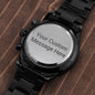 Father's Day Engraved Black Chronograph Watch