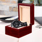 Father's Day Engraved Black Chronograph Watch
