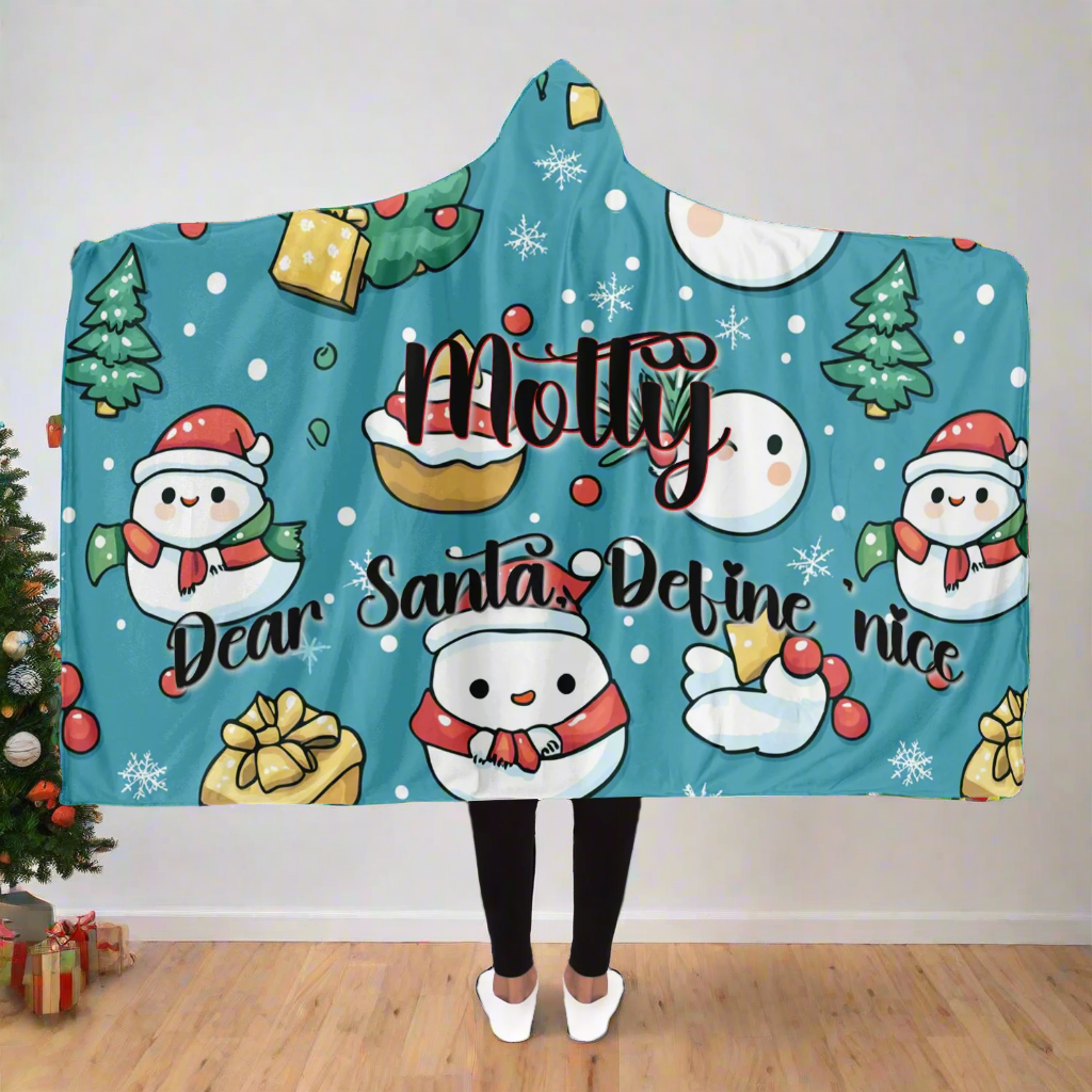 Dear Santa, Define 'nice. Personalized Hooded Blanket