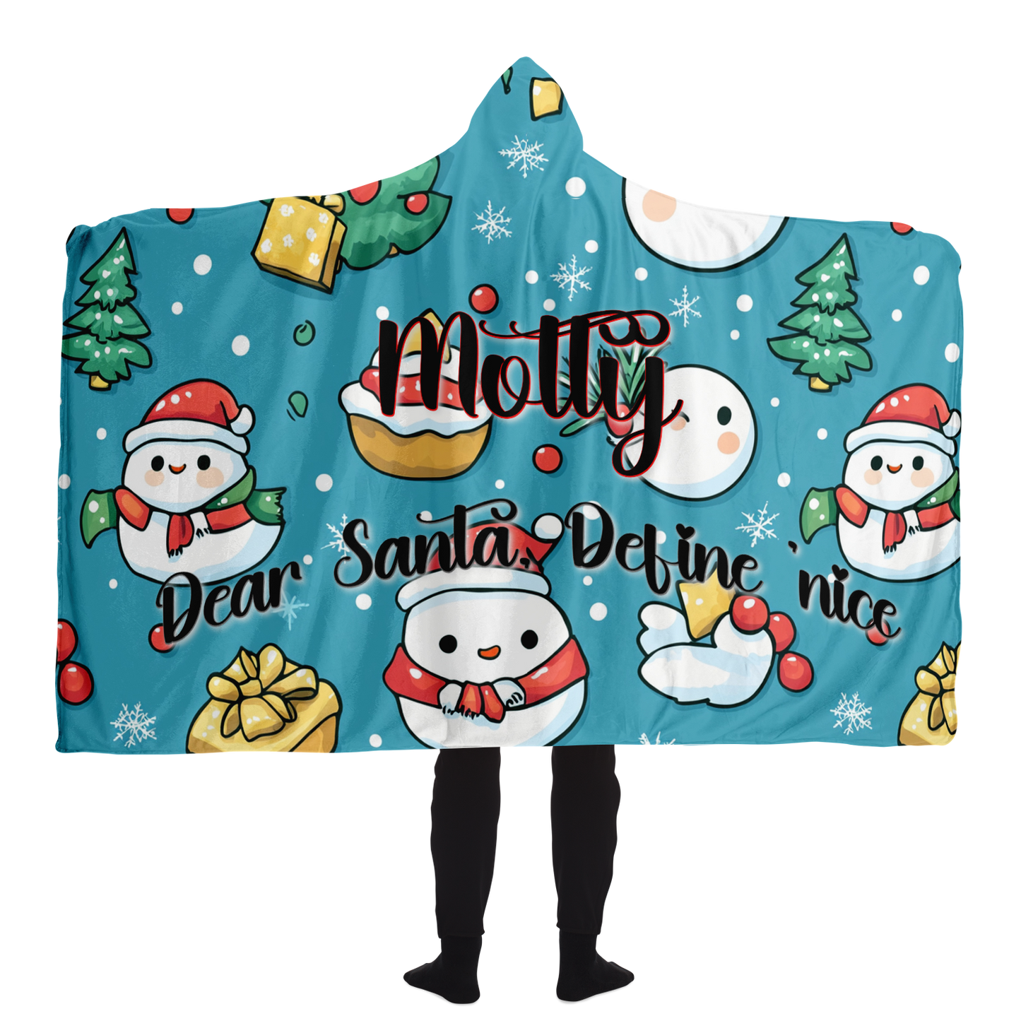 Dear Santa, Define 'nice. Personalized Hooded Blanket