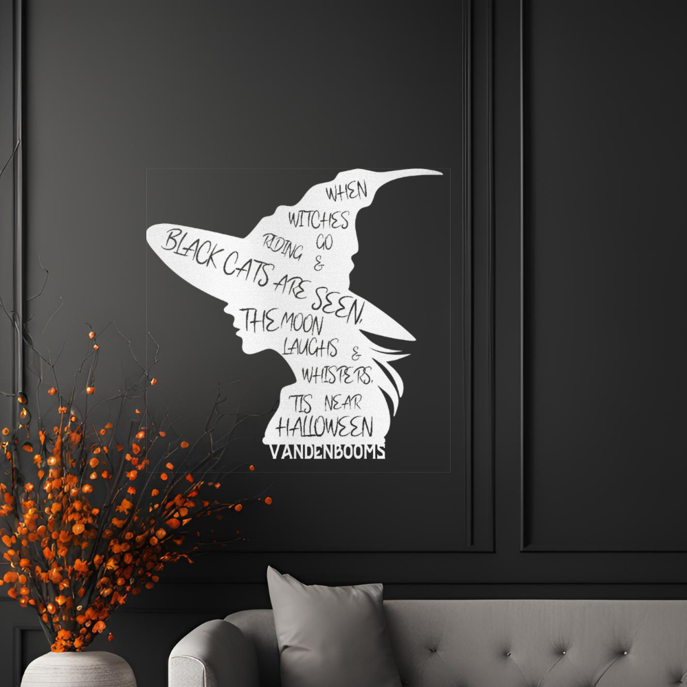 Halloween poem witch metal wall art with personalized family name