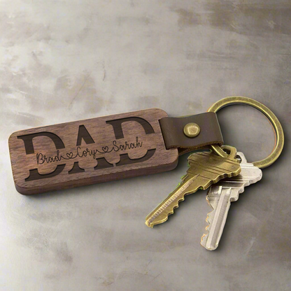 Split Name - Wooden Key Chain