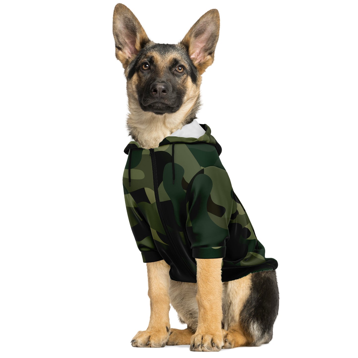 Custom Dog Zip-Up Hoodie - Army Camo