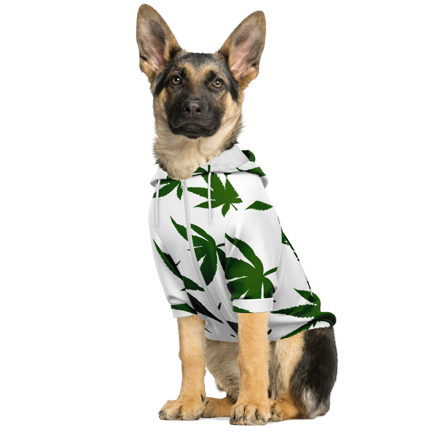 Custom Dog Zip-Up Hoodie - Weed